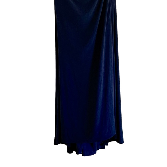 NEW MAC DUGGAL One Shoulder Midnight Blue Long Sleeve Jersey Gown size 6 - Picture 6 of 10